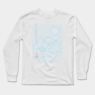 Linear Mountainscape Long Sleeve T-Shirt